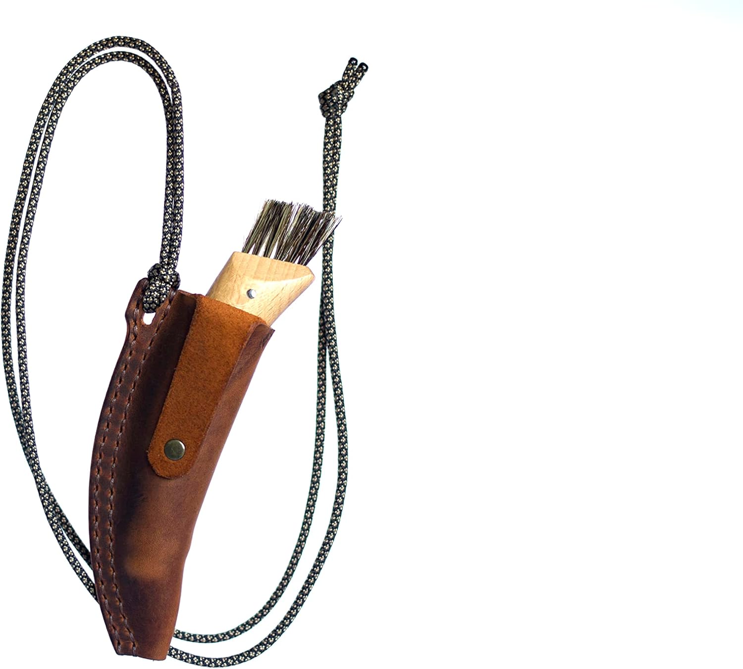 Leather sheath for mushroom knife Opinel is designed to be carried in a pocket, bag on a belt or neck - Y2S
