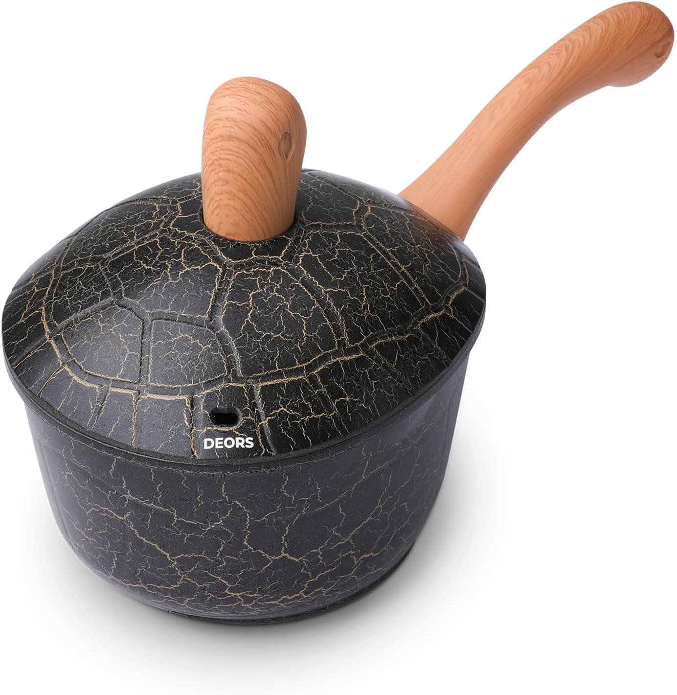 Bionic Turtle Design Nonstick Titanium Sauce Pan with Lid (2.8 qt), Non Toxic,PFAS & PFOA Free, Dishwasher Safe, Compatible with All Stovetops, Durable Cookware for Home Cooking