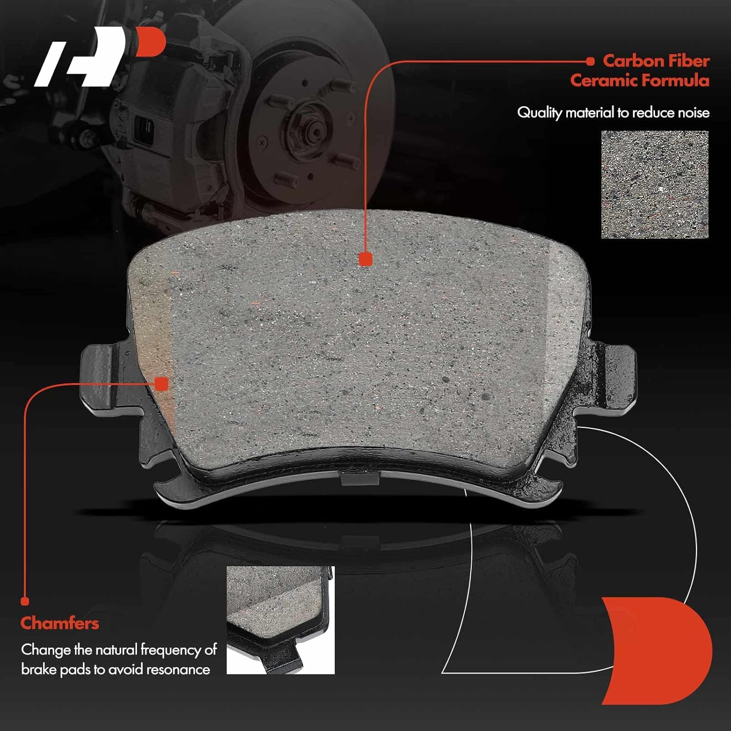 A-Premium 10.23 inch(259.8 mm) Rear Drilled and Slotted Disc Brake Rotors + Ceramic Pads Kit Compatible with Select Audi and Volkswagen Models - A3/ A3 Quattro 2008, Golf 2010, For Jetta, Rabbit
