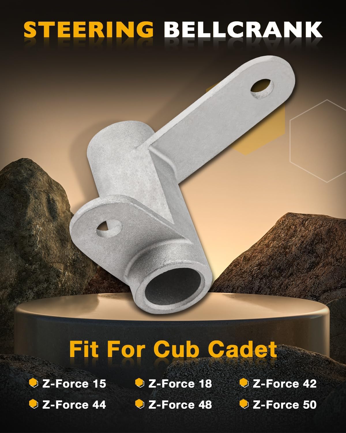 01008841 Steering Bellcrank Right Hand, Compatible with Cub Cadet Z-Force 15, Z Force 18, Z Force 42, Z Force 44, Z Force 48, Z Force 50, Zero-Turn Lawn Mower Aluminum RH Bracket Part, OE# 01008153