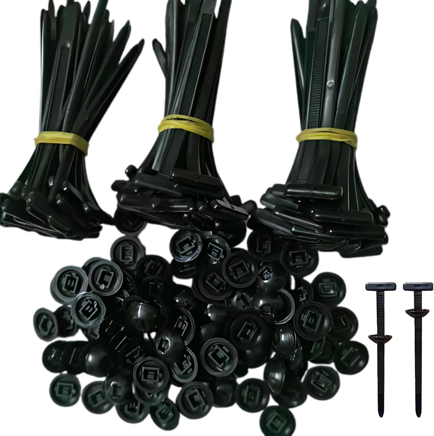 100 Stück Nylon Kabelbinder Schnallen | Selbstverriegelnd | UV-beständig Schwarz