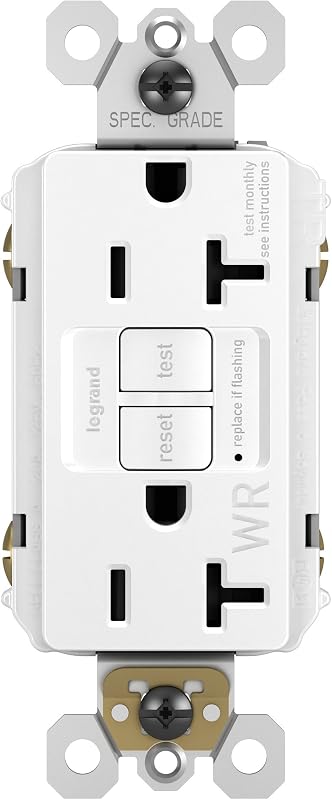 radiant 20 Amp Weather Resistant GFCI Duplex Outlet White 1 Pack | Pass & Seymour Self-Test GFCI Outlet, Tamper Resistant, Outdoor Outlet, Safety Outlet For Outdoors, Child Safe