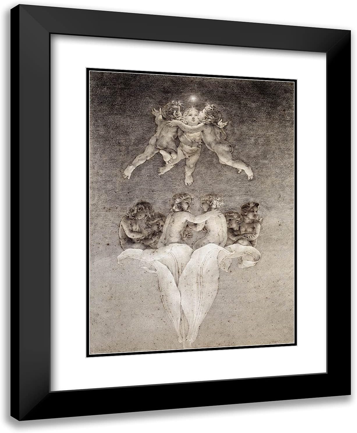 ArtDirect Runge, Philipp Otto 19x24 Black Ornate Framed Art Print with Double Matting Titled: Lily of Light and Morning Star