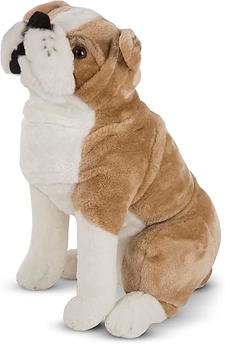 Miniatura 4 de Melissa  Doug Bulldog inglés gigante animal de peluche realista casi 2 pies de alto