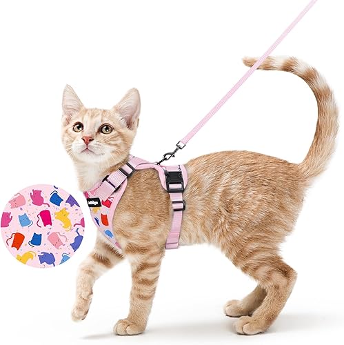 Miniatura 23 de rabbitgoo Cat Harness and Leash for Walking, Escape Proof Soft Adjustable Vest Harnesses for Cats, Easy Control Breathable Reflective Strips Jacket
