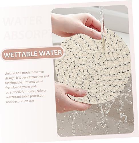 Miniatura 7 de 3 manteles individuales de algodón tejido, alfombrillas de algodón para escritorio, tapete decorativo para mesa de comedor, tapete decorativo para