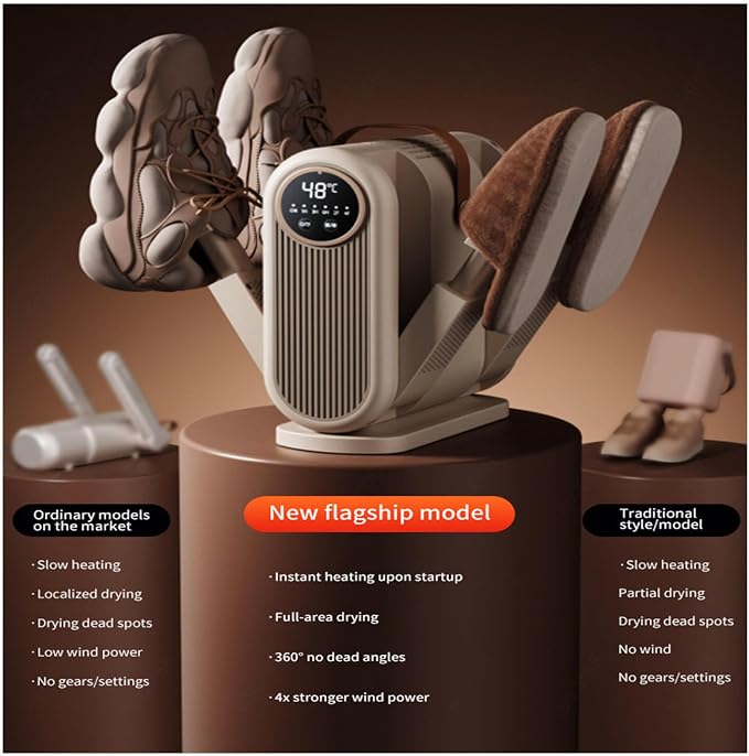 Secador de calzado portátil beige 360° miniatura 6