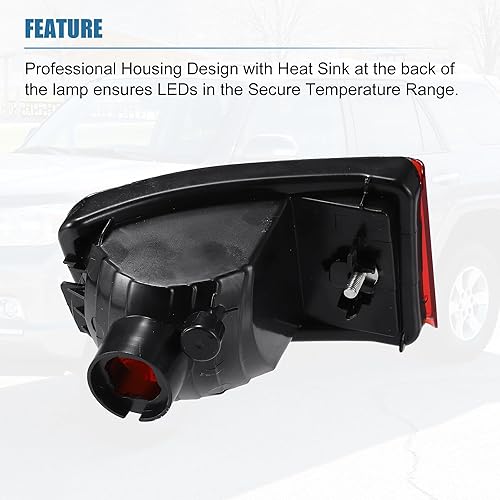 Miniatura 7 de uxcell Lámpara de luz reflectora de parachoques lateral trasero derecho para Toyota 4Runner 2003-2005 rojo