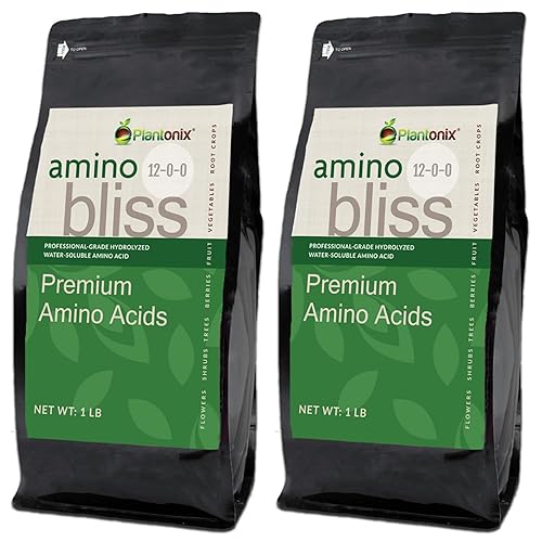 Plantonix Amino Bliss (2 libras) - Aminoácidos solubles en agua para plantas, frutas, verduras y césped - Suplemento de fertilizante orgánico de