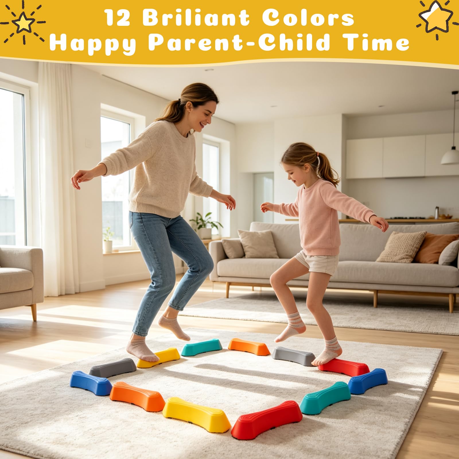 Piedras de Equilibrio Niños 12 Piezas Apilables