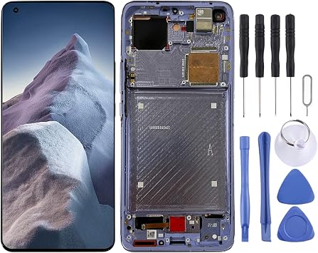 AMOLED Material LCD Screen and Digitizer Full Assembly with Frame for Xiaomi Mi 11 Ultra/Mi 11 Pro M2102K1G M2102K1C M2102K1AC