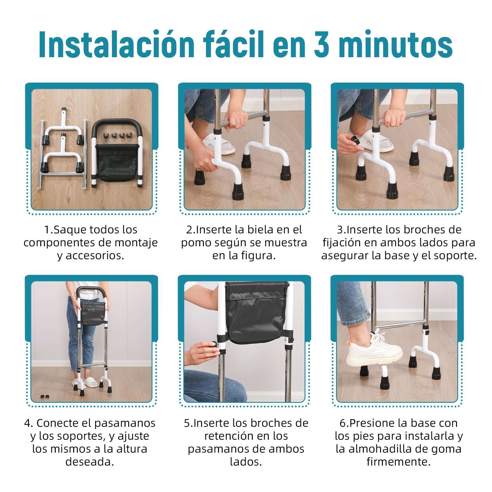 Ayuda para levantarse para personas mayores, ayuda para levantarse de la cama, el suelo del inodoro y el sofá – Estabilidad