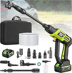 Cordless Pressure Washer 1200 PSI with 4.0Ah Battery and Nozzle Options