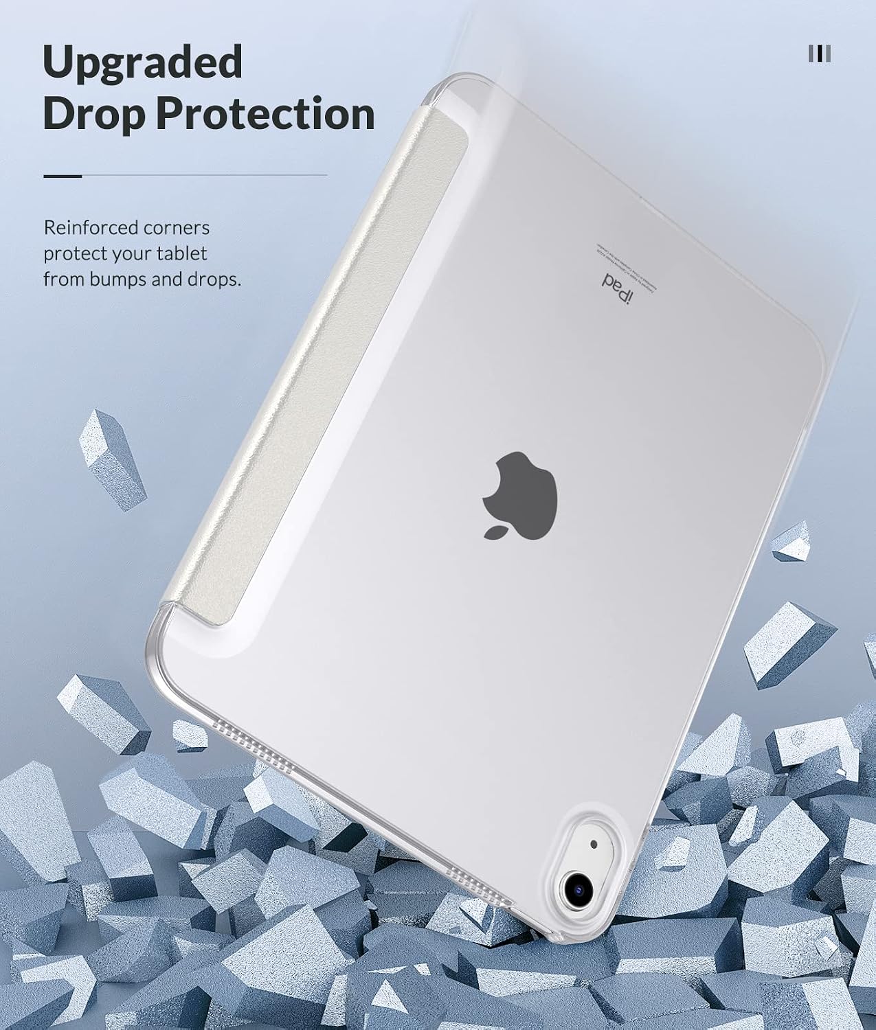 MoKo Case for New iPad (A16) 11th Generation 2025/ 10th Generation 2022, iPad 11 inch/ 10.9 inch Case with Soft TPU Translucent Frosted Back Cover, Auto Wake/Sleep, Support Touch ID, Silver