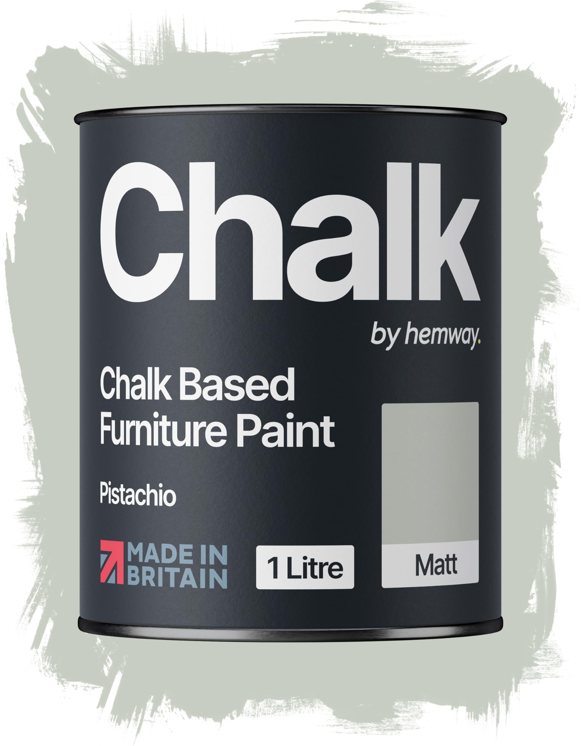 Hemway Chalk Based Furniture Paint Flat Matt Pistachio 1L Shabby ChicChalky FinishInteriorWallsWoodQuick Dry from B&Q