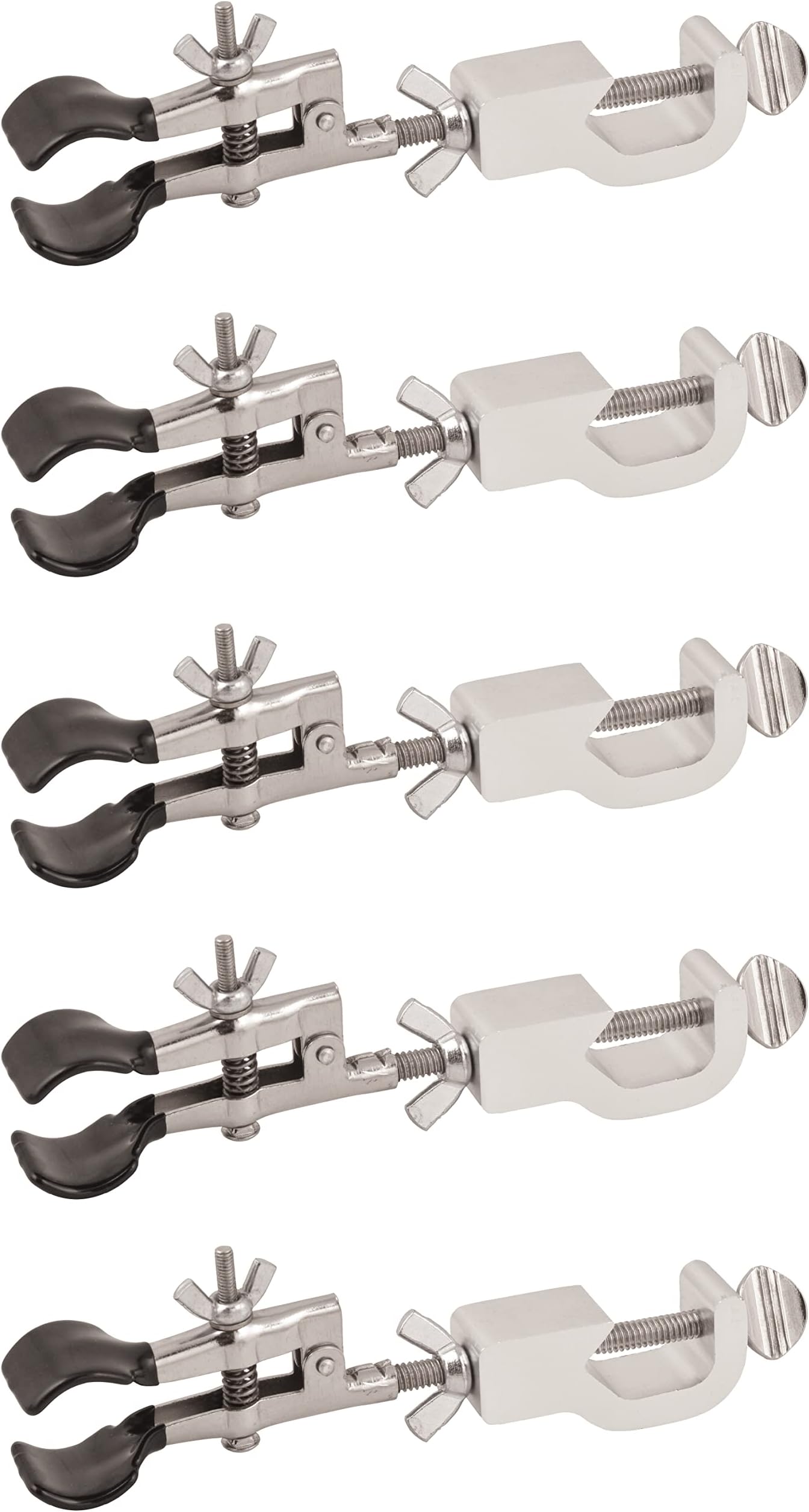 Eisco Labs Burette Clamps, PVC Round Jaws, Classpack of 5