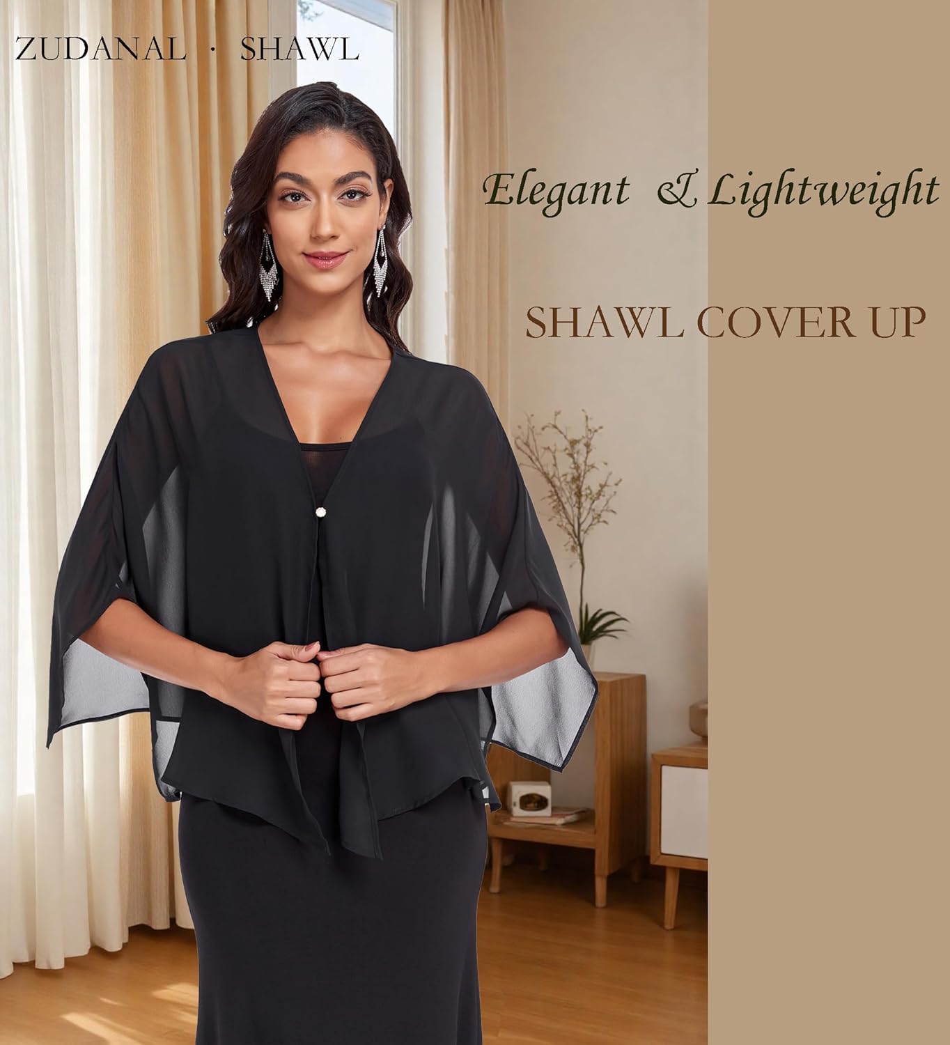 Shawls and Wraps for Evening Dresses Chiffon Soft Shawl for Wedding Guest Party Cover Up - Image 4
