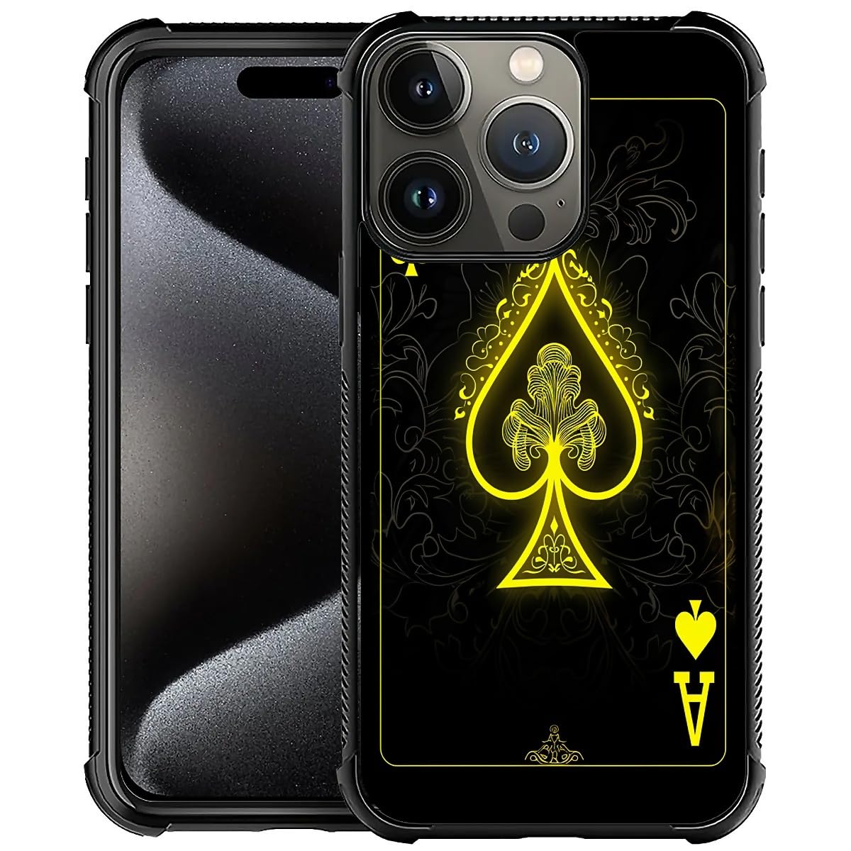 CARLOCA Compatible with iPhone 16 Pro Max Case,Playing Card Ace 2 for Men Woman,Anti-Scratch Soft TPU Shockproof Unique Protective Cover Pattern