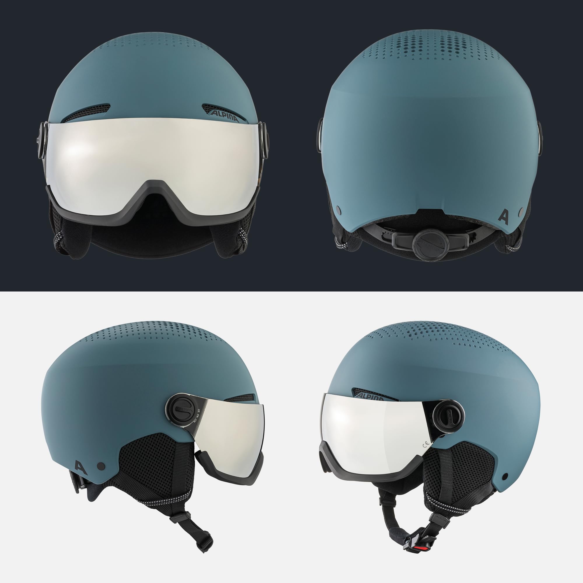 ALPINA ARBER Visor Q-LITE - hochwertiger & sicherer Skihelm für Erwachsene, mit waschbarem Innenfutter, mit kontrastverstärkendem Visier