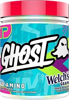 Ghost Amino - EAA BCAA Hydration, Vegan Friendly, Gluten Free, Soy Free, 10 Grams Total EAAs Per Serving, with Atsragin for Absorption, 40 Servings Per Container (Welch's Grape), 422 g (Pack of 1)