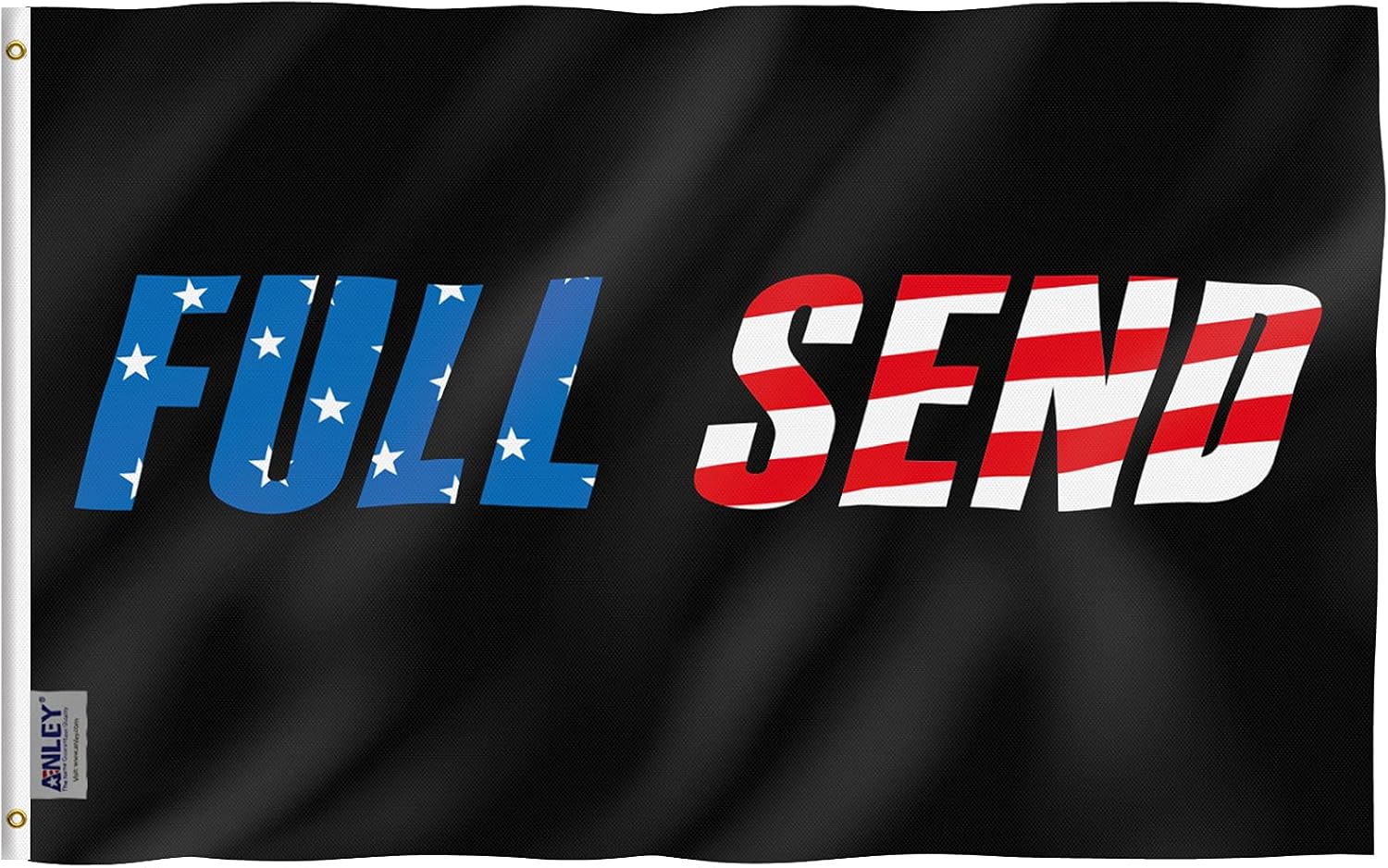 ANLEY Fly Breeze 3x5 Feet Full Send Flag Black - Vivid Color and Fade Proof - Canvas Header and Double Stitched - Nelk Nelkboys for The Boys Flags Polyester with Brass Grommets 3 X 5 FT