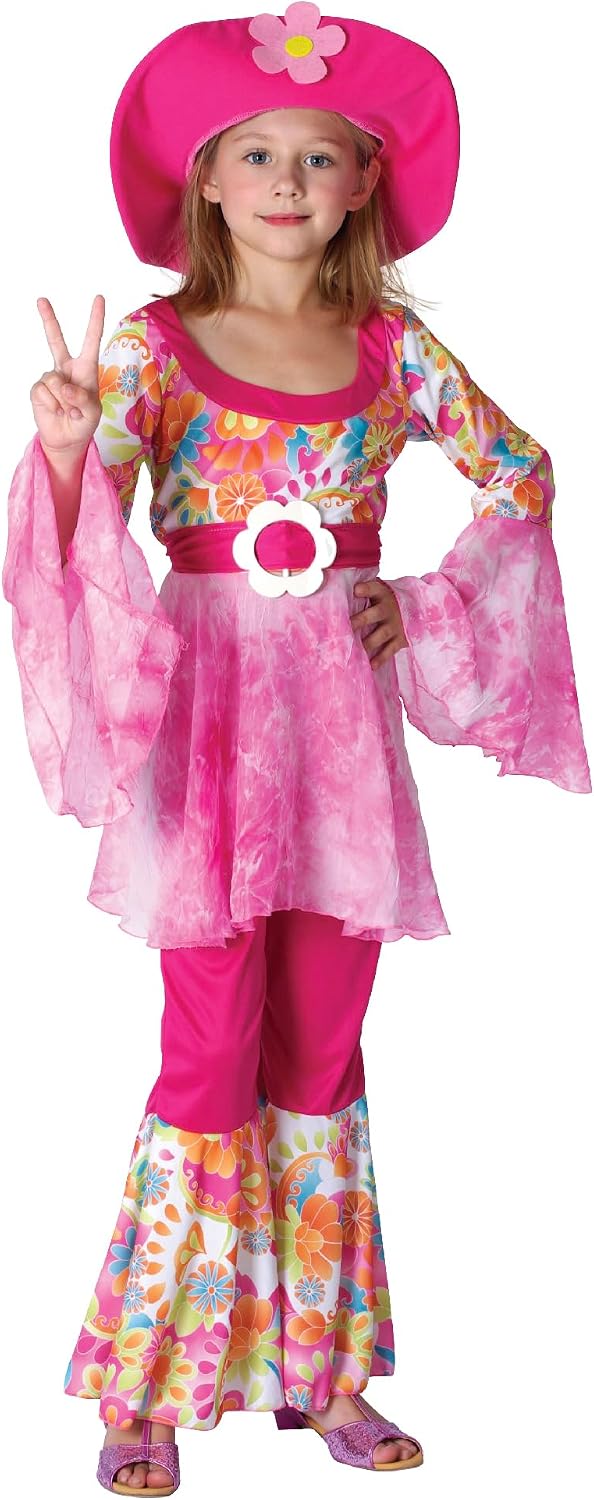 Rubie's Opus Collection Hippy Girl Costume | Child's 60s Outfit Top, Pants & Headpiece, Small