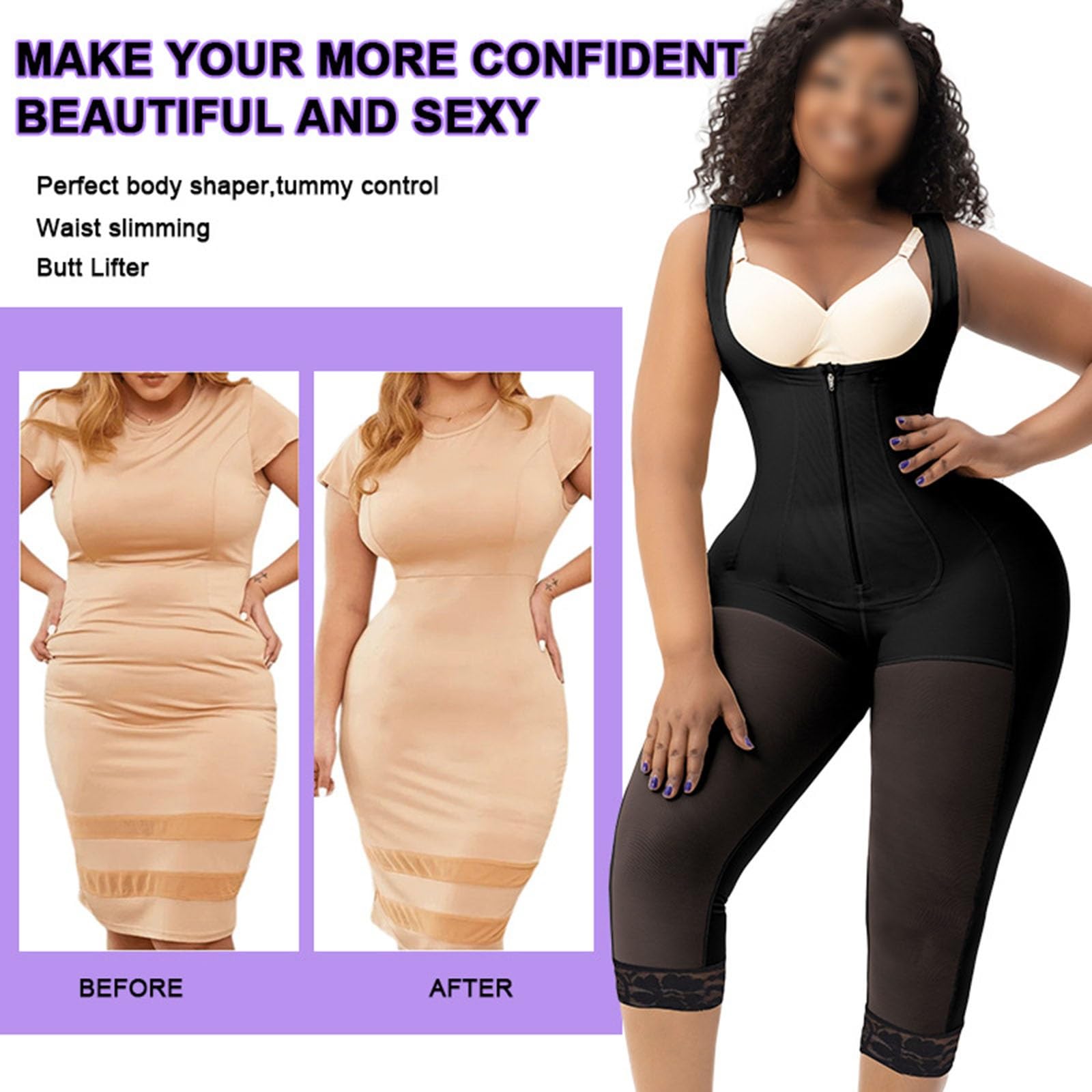 Étape 2 Faja Récupération Postopératoire Sans Soutien-gorge Gaine Amincissante pour Abdominoplastie Lipo 360 ou BBL Combinaison de Compression Lifting des Fesses Amincisseur de Cuisses