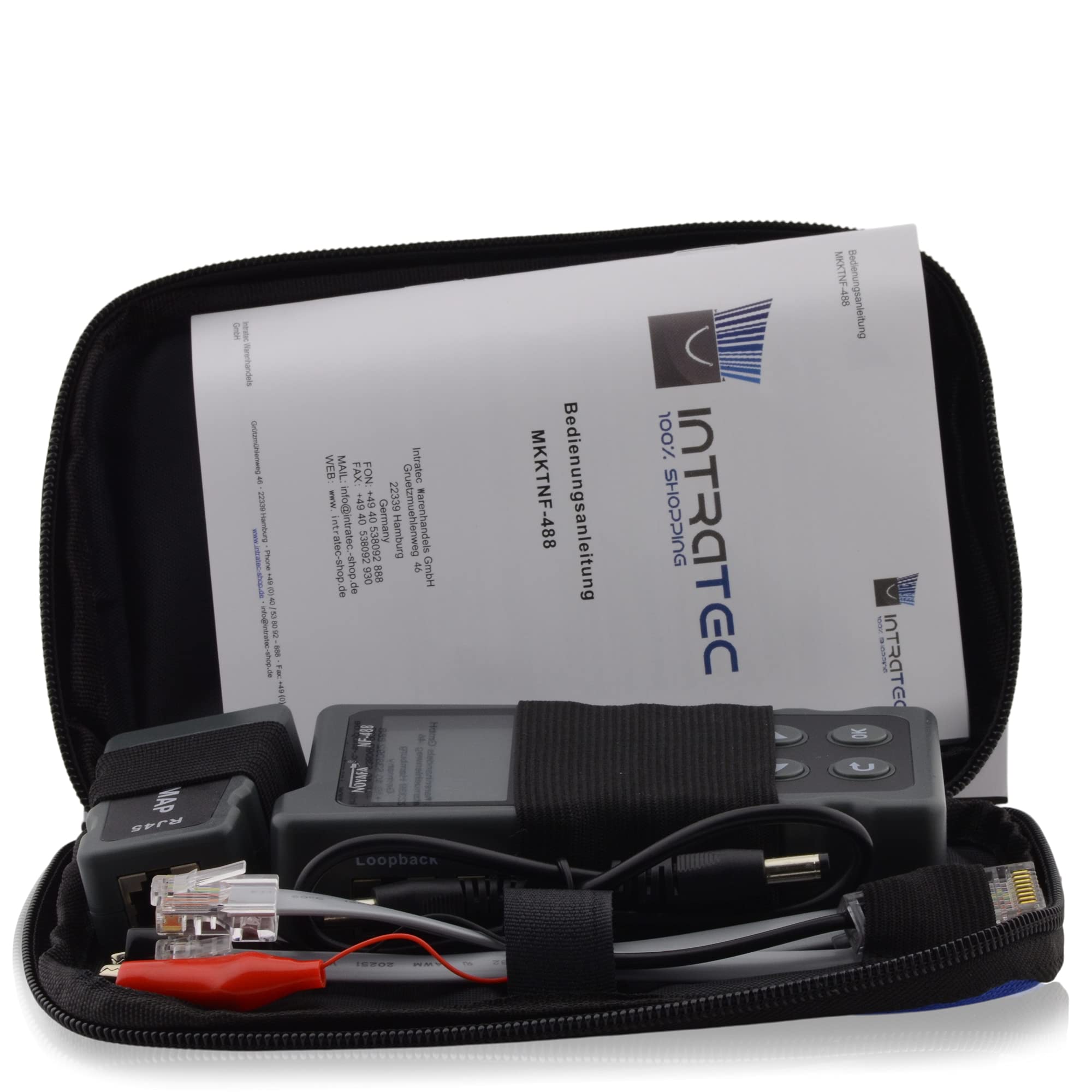 Netzwerktester Power of Eternet PoE Tester, Inline-PoE-Spannungs- und Stromtester mit Kabeltester Verkabelung Prüfer RJ45 Patchkabel