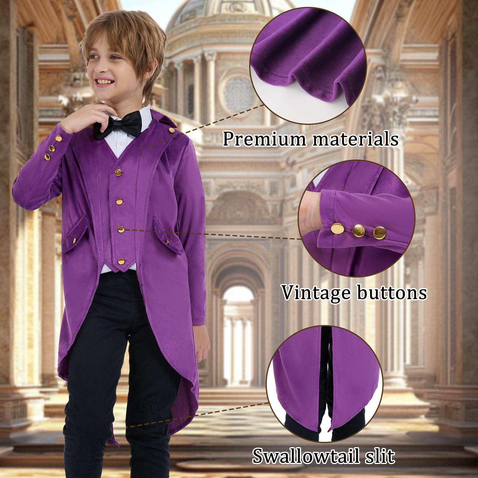 Chaqueta retro para niños, estilo steampunk, vintage, para carnaval, fiestas de Halloween
