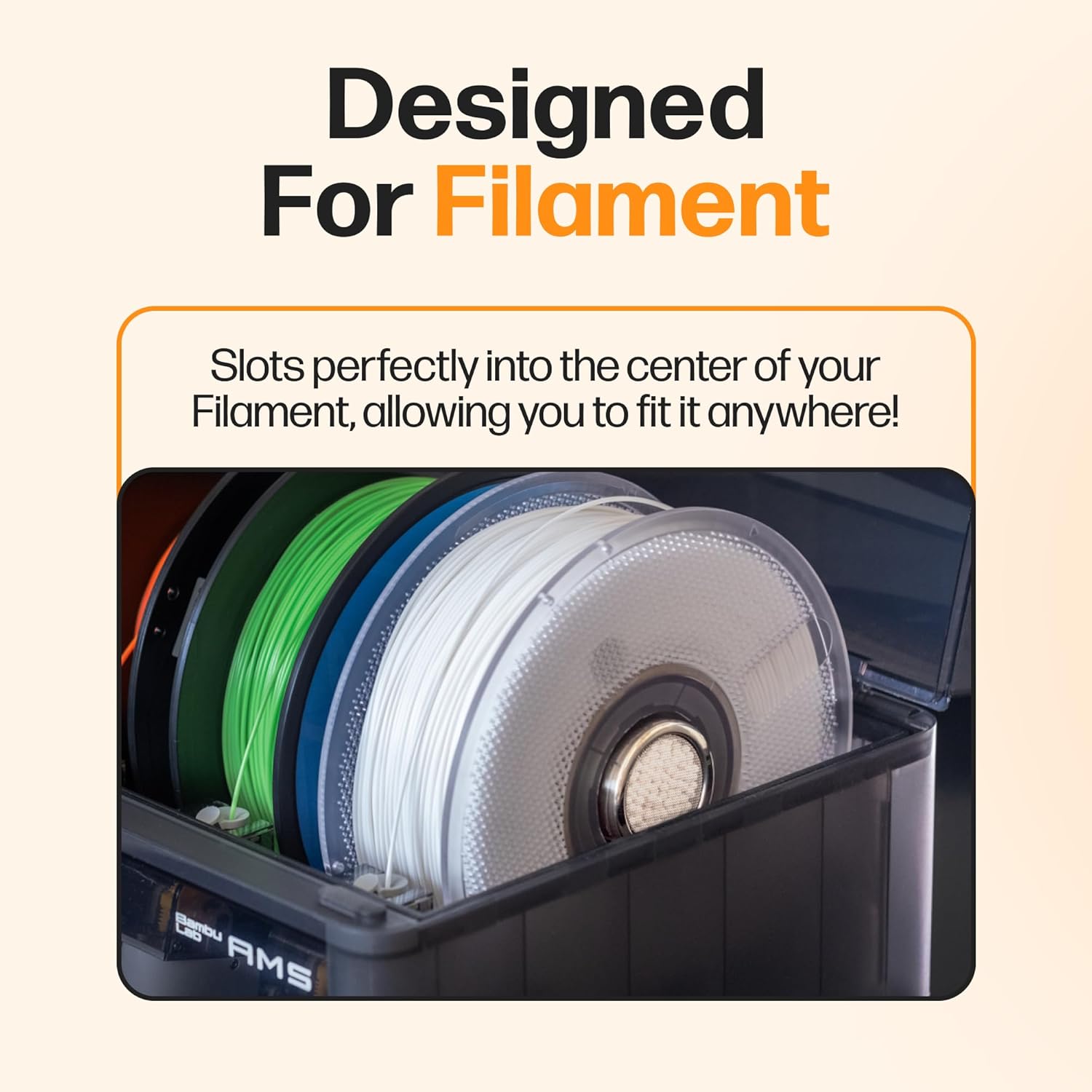 Filament Drying Desiccant (2 Pack) by Slice Engineering | 10X More Powerful Than Silica Gel | Infinitely Rechargeable | Prevent Wet Filament | Fits Perfectly Inside Spools | Made in The USA