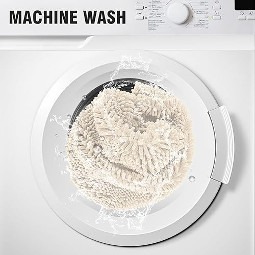 Miniatura 7 de TECHMILLY Tapetes de baño de felpilla suave y esponjosa, antideslizantes, absorbentes, para baño, lavables y de secado rápido, color morado, 17 x 24