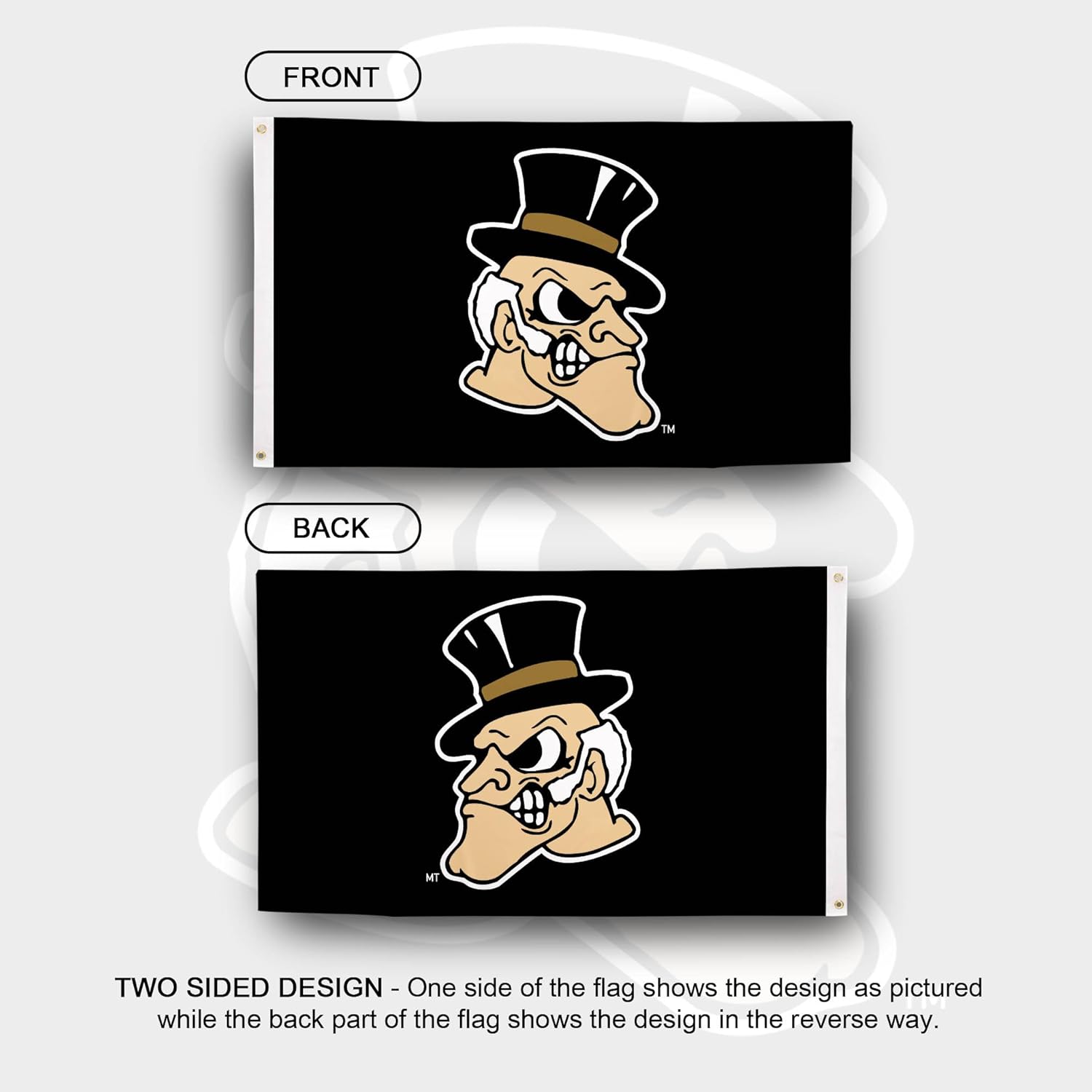 Desert Cactus Wake Forest University WFU Flag - 3 x 5 Feet Deacons Banner, Indoor/Outdoor Durable Fabric, 100% Polyester Design (Style 4)