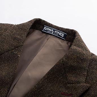 PaulJones Chaqueta Para Hombre Con Solapa Dentada Blazer Delgado Para Boda Fiesta Regular Fit Azul M 432-5