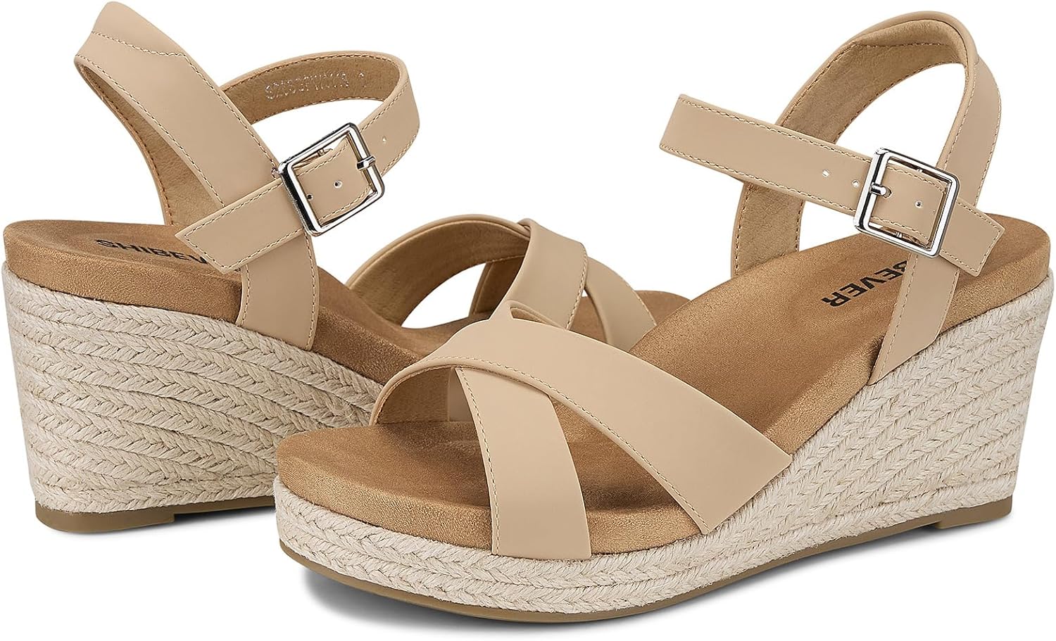 SHIBEVER Dressy Wedge Sandals for Women: Espadrille Summer Casual Platform Arch Support Comfortable Walking Wedges Womens Sandal Outdoor Shoes - Image 5