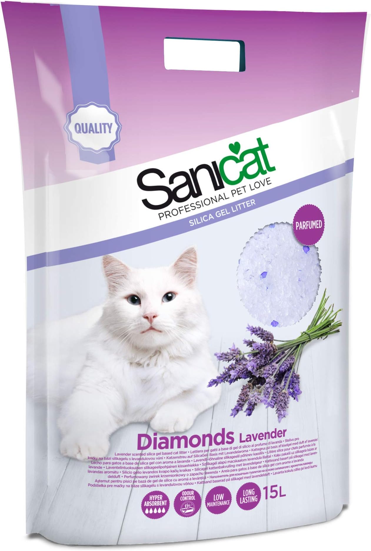 Diamonds Lavender Silica Gel Cat Litter, 7.1 kg