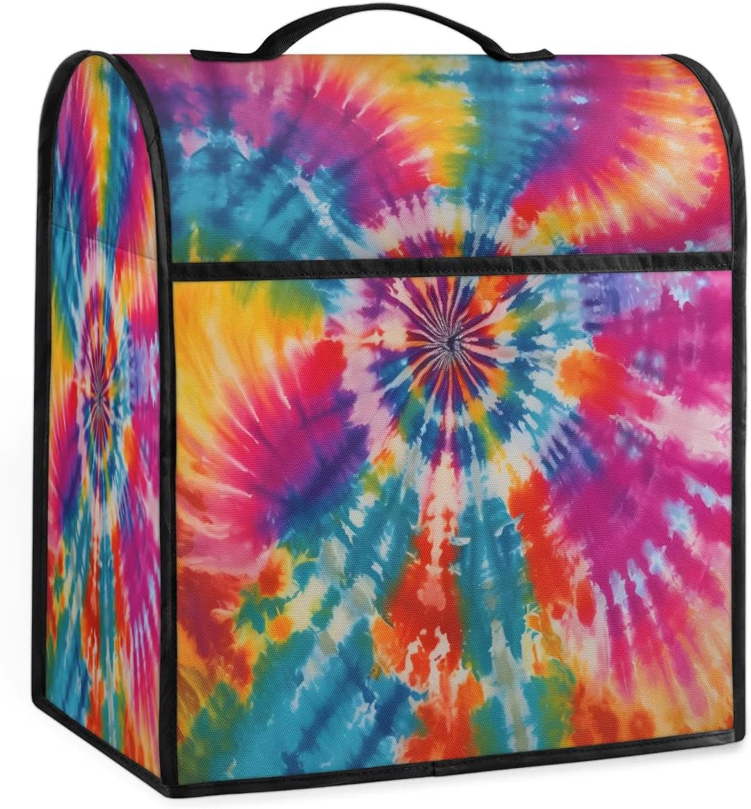 Colorful Tie Dye Patterns Stand Mixer Cover Compatible with Kitchen Aid 6-8 Quart Bowl Lift Model, Waterproof Blender Appliance Organizer Bag for Coffee Maker