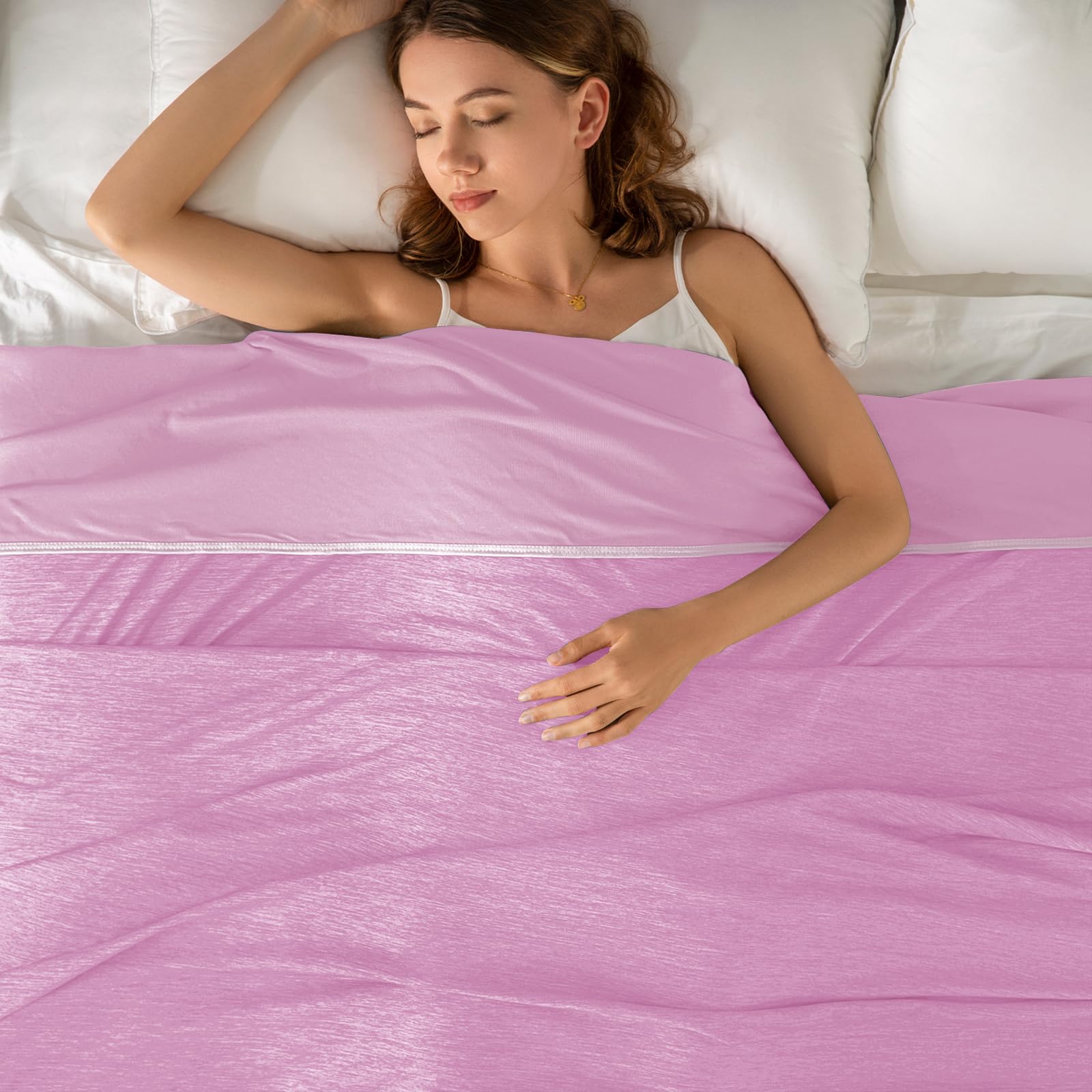 Topcee Cooling Blanket (90"x90"Queen Size) for Night Sweats Absorbs Heat to Keep Adults Cool on Warm Nights, Q-Max 0.5 Cooling Blankets for Hot Sleepers, Ultra-Cool Lightweight Blanket for Bed