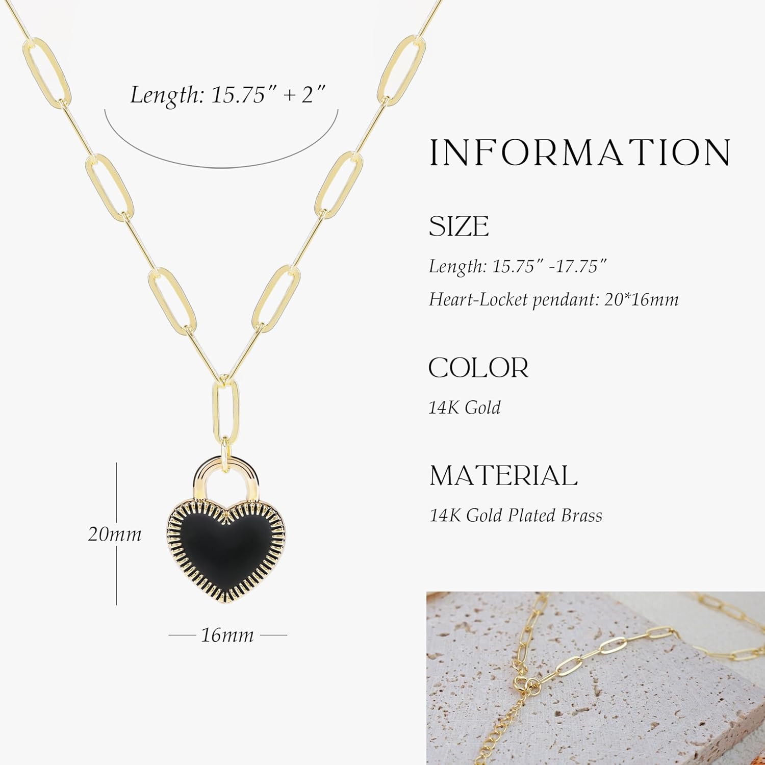 14K Gold Plated Heart Locket Women Necklace Elegant Minimalist Pendant with Adjustable 16"-18" Chain, Dainty Everyday Jewelry Gift for Her, Valentine’s Day, Birthday, Anniversary (Box Included) - Image 8
