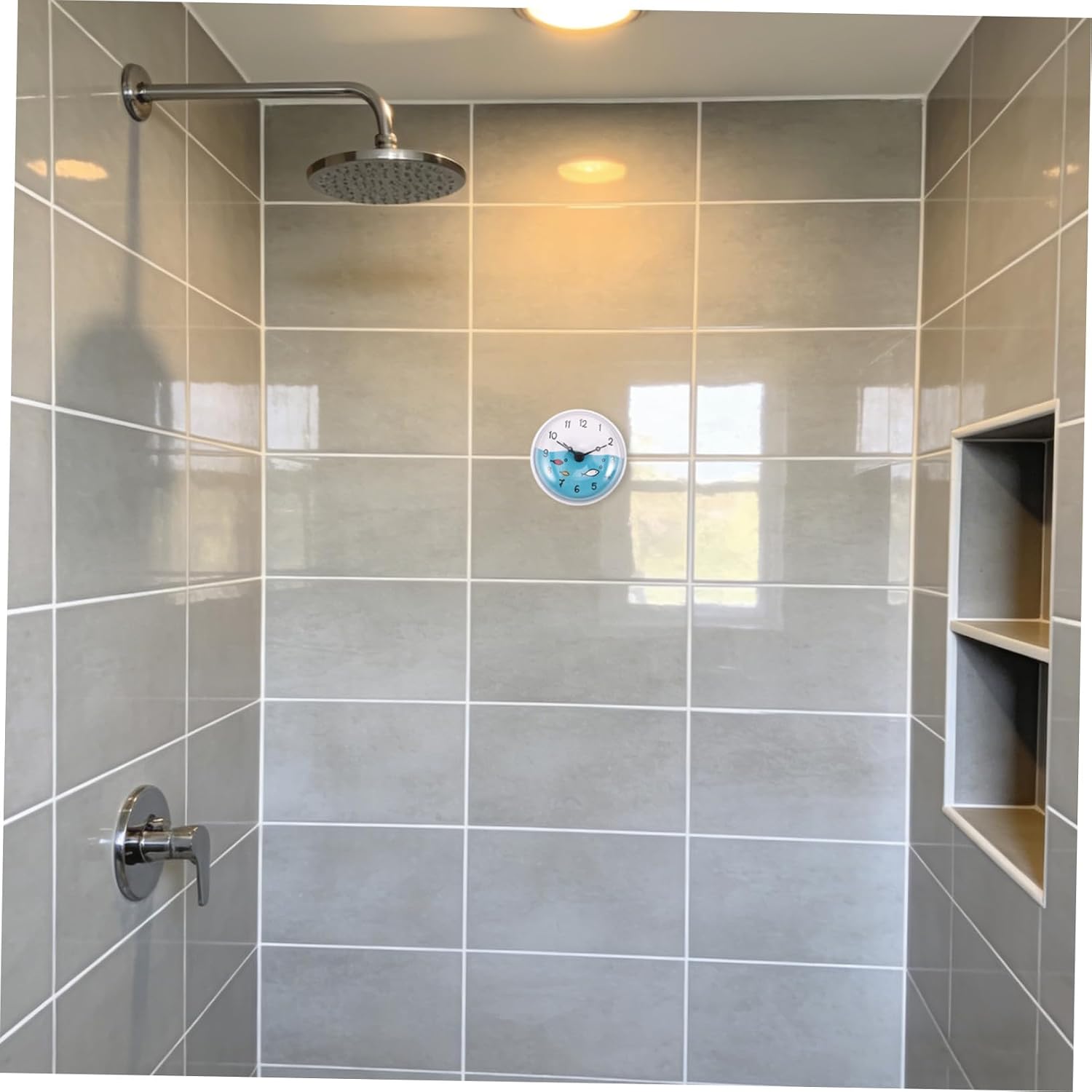 Waterproof Suction Shower Clock with Timer for Bathroom and Kitchen, Portable Plastic Wall Clock with Replaceable Battery and Modern Stylish Design for Home Use