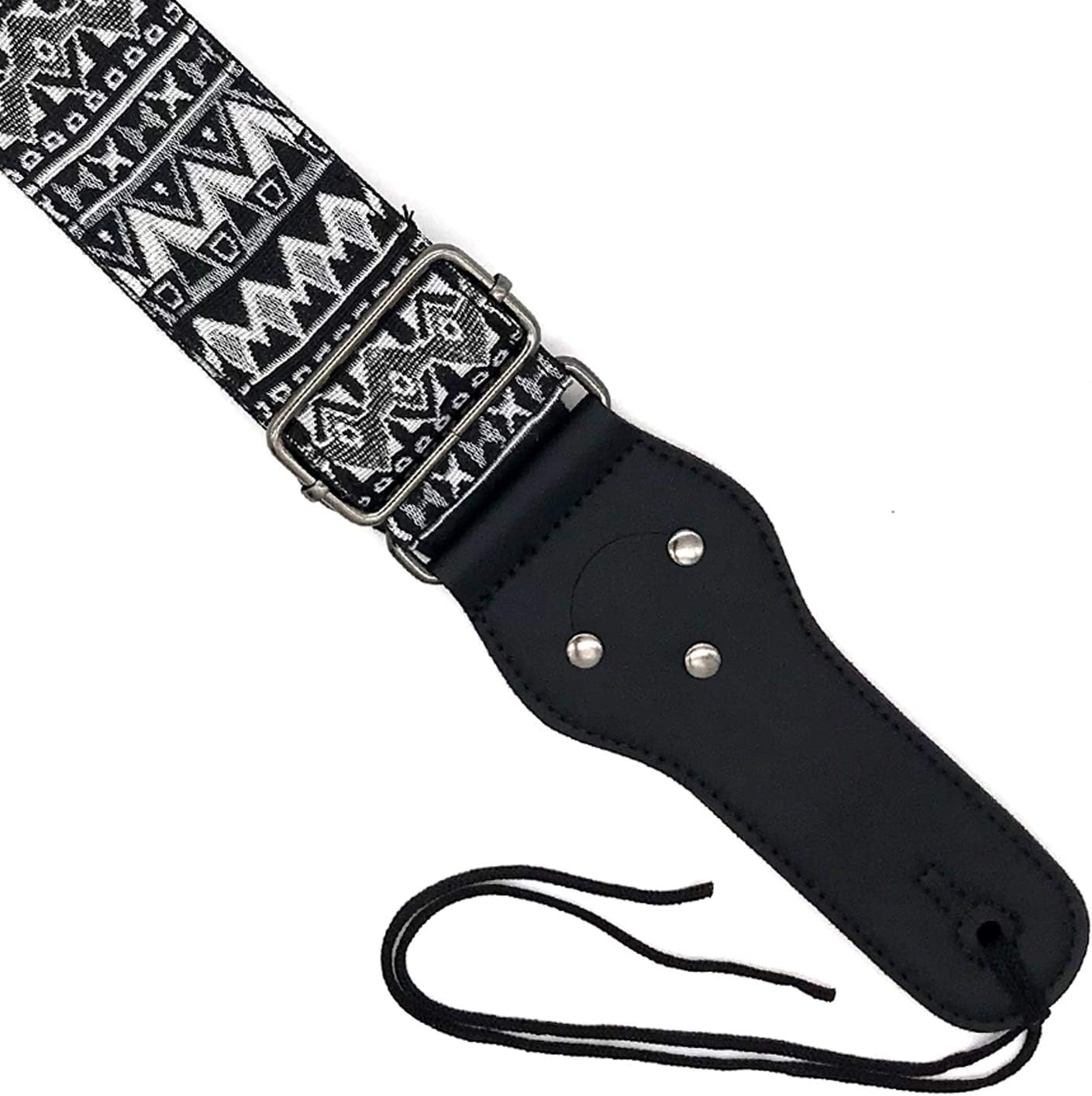 Adjustable Guitar Strap with 2 Strap Locks and 1 Leather Strap Button