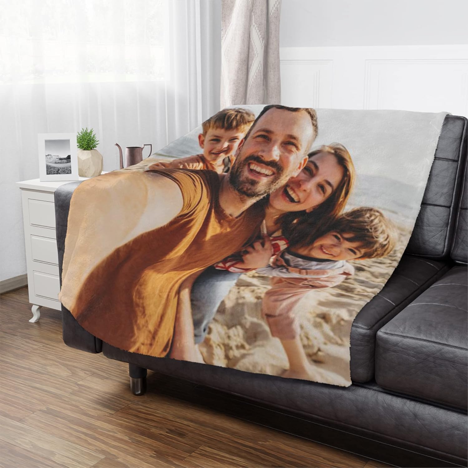 Custom Blanket with Photo Text Collage Personalized Picture Blankets Throw Blanket, Memorial Customized Gifts for Mom, Dad, Family, Friends, Couples, Pets