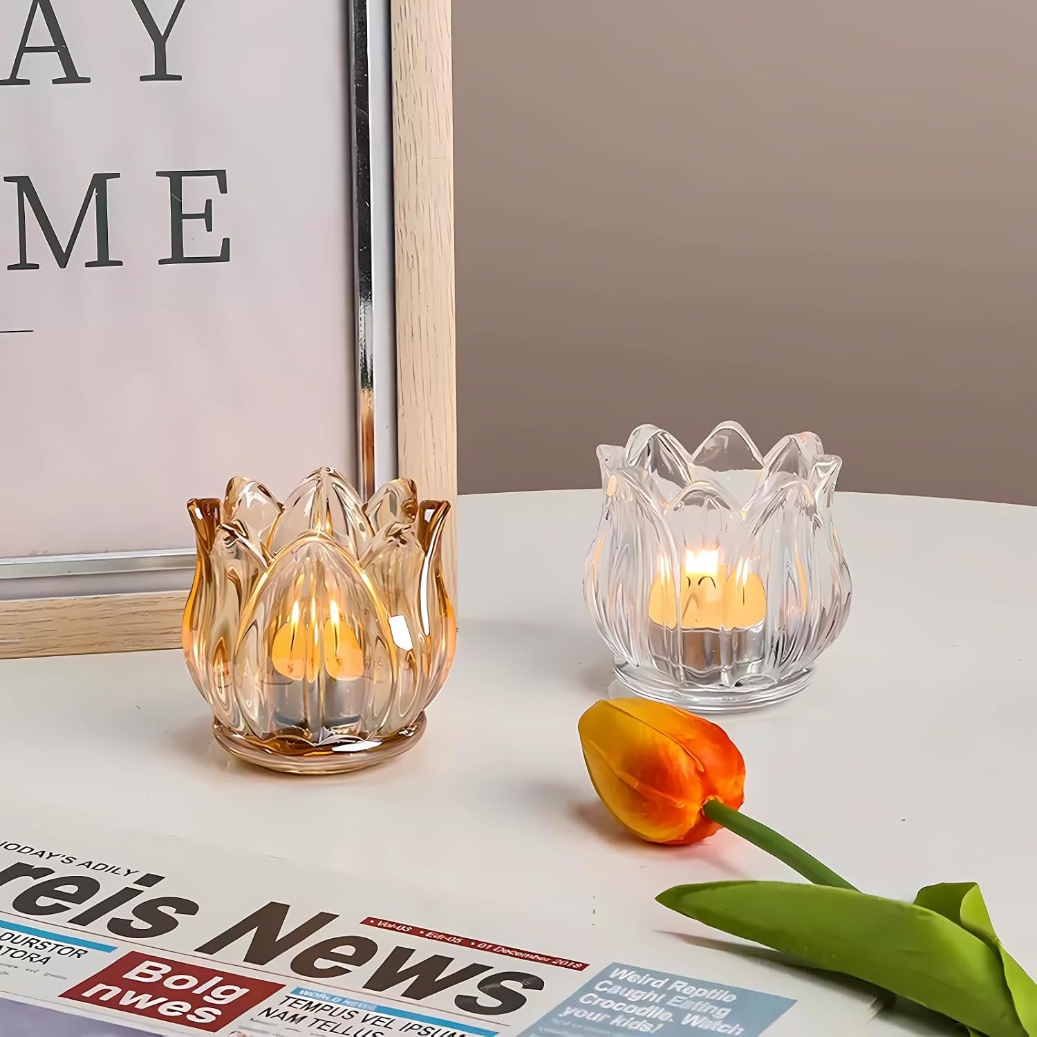 GOLDEAL 6Pcs Clear Votive Candle Holders,Clear Thick Glass Tea Light Candle Holder Bulk,Tealight Candle Jars for Wedding Table Decor,Party Supplies,Bridal Shower,Baby Shower,Tables Centerpieces image 5
