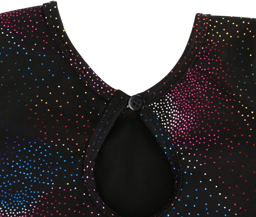 HOZIY Leotards for Girls Ballet Gymnastics Sleeveless Long Sleeve Colorful Sparkles Aqua Blue Pink Purple Solid image 4