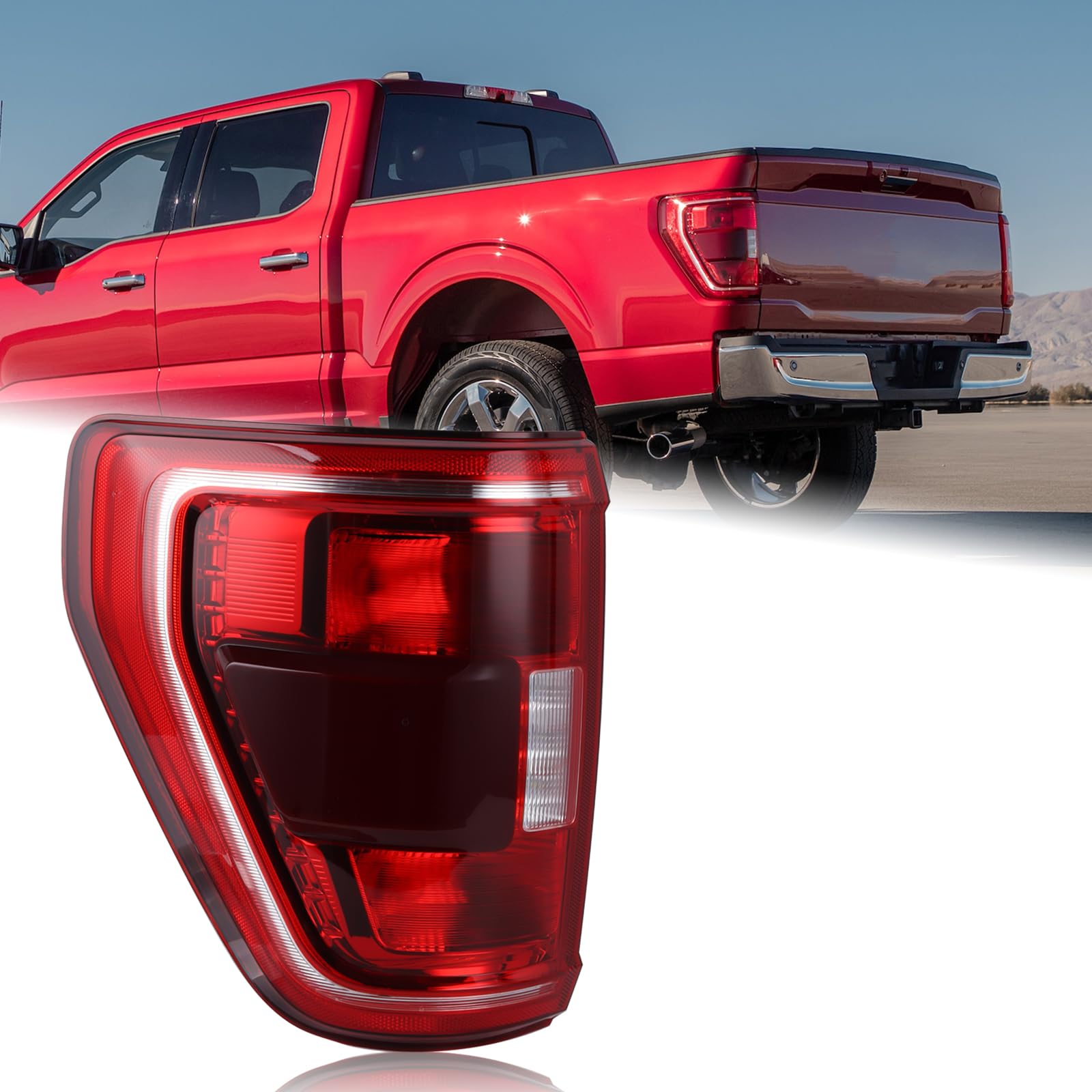 Photo 1 of Duolctrams Halogen Tail Light Rear Lamp Assembly Compatible for Ford F150 F-150 XL STX 2021 2022 2023 Left Driver Side ML3Z-13405-E