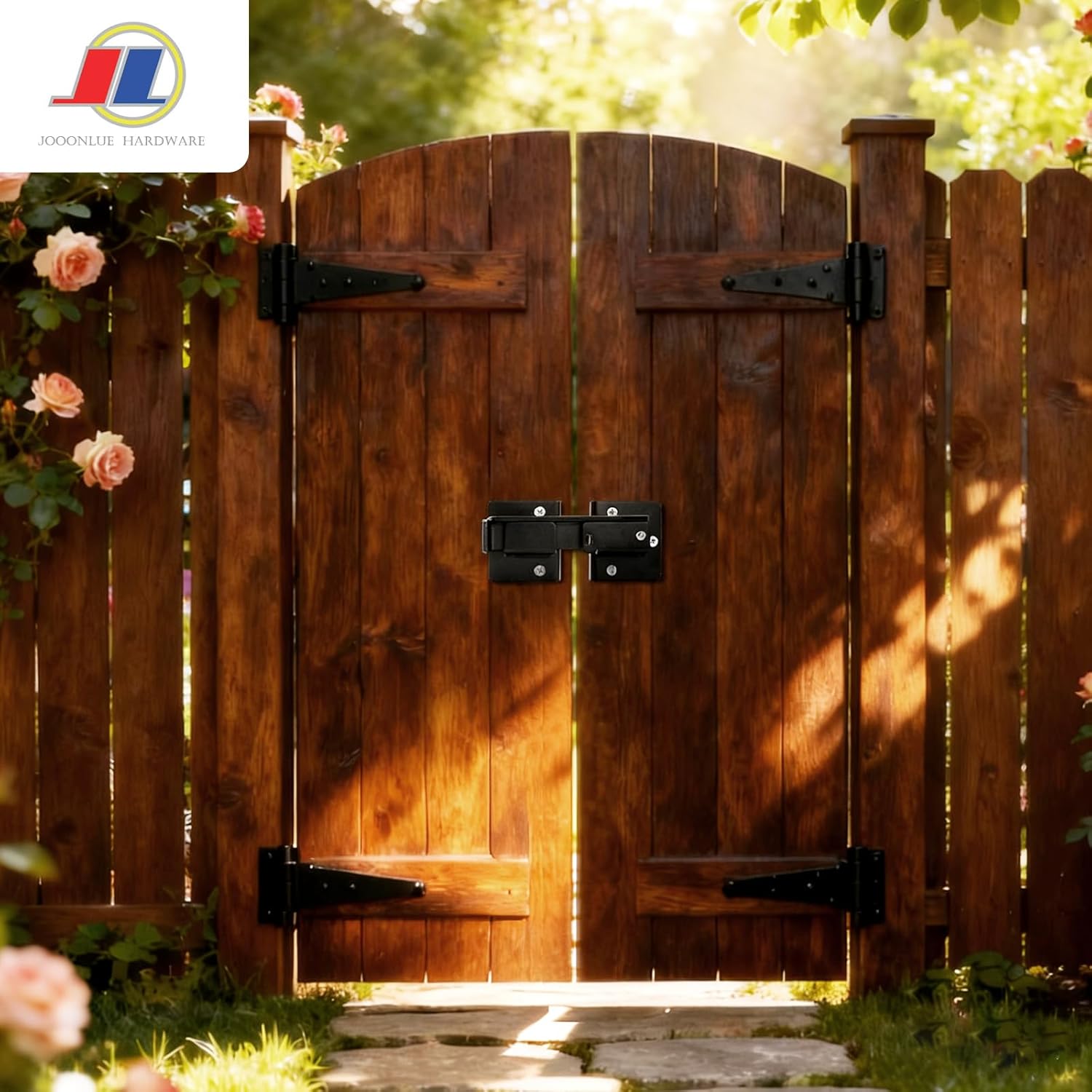 Flip Latch Gate Latch 1 Pack, Robust Iron Safety Latches for Wooden/Metal Gates, Barn Door Lock with Easy Installation for Fence, Shed, Cabinet (Black)