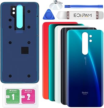 Back Glass Replacement for Xiaomi Redmi Note 8 Pro Back Cover Rear Housing Repair Tool Kit Genuine Rear Glass Blue