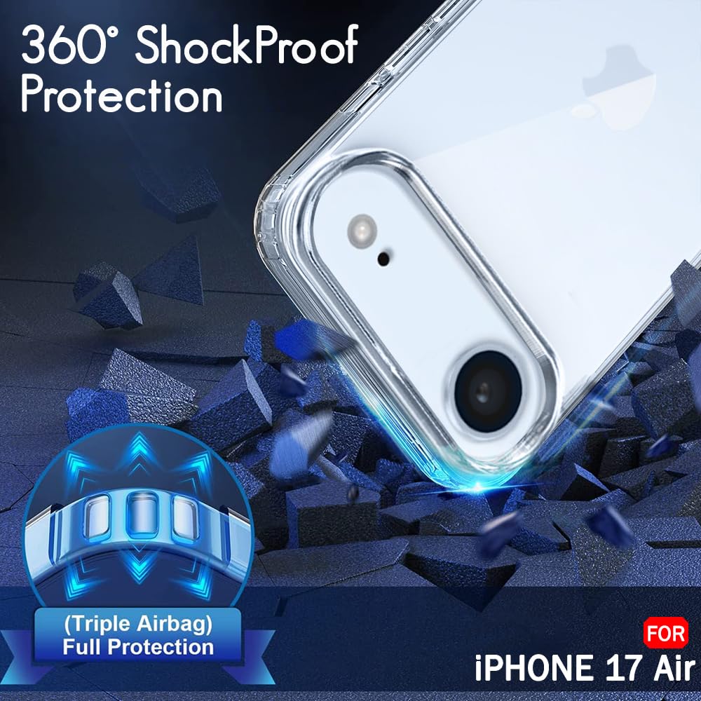 TheGiftKart Ultra-Hybrid Crystal Clear Back Case Cover for iPhone 17 Air | Shockproof Design | Hard Back Cover Case for iPhone 17 Air (PC & TPU, Transparent) — Amazon image 4