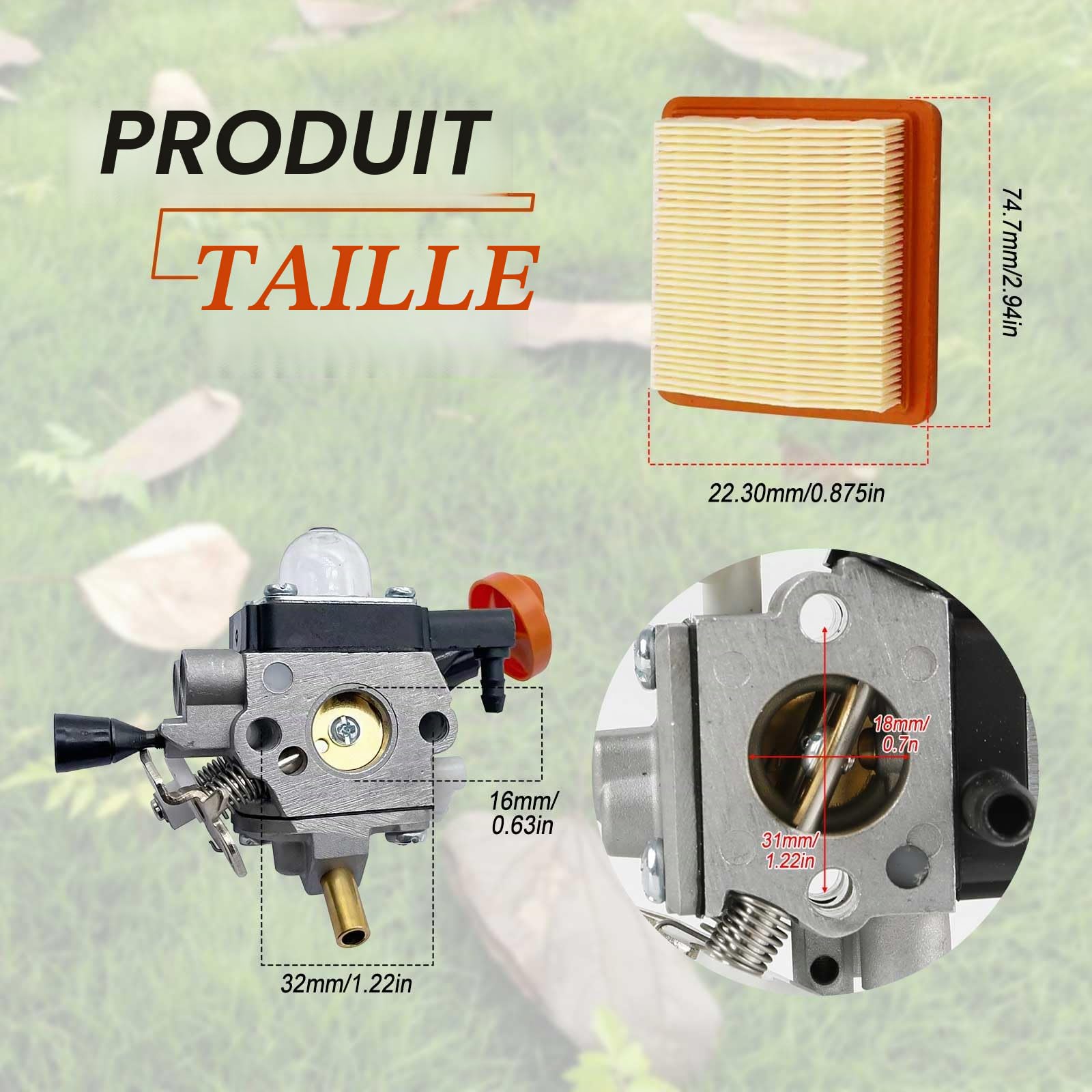 Carburateur pour Stihl FS131 FS131R FS311 KM131 HT131 HT132 HT133 HT134 HT135, remplace 4180-120-0619 4180-120-0617 Kit de réglage avec 4180 1417 0300 Kit de filtre à air