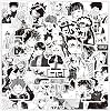 Black and White Japanise Anime Stickers 50pcs Laptop Car Stickers Motorcycle Bicycle Luggage Decal Graffiti Patches Skateboard Stickers[No-Duplicate Sticker Pack]
