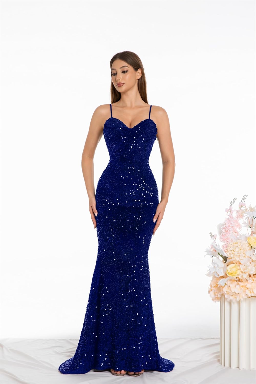 Evening Formal Dresses for Women Sequin Prom Cocktail Dress Party Sexy Maxi Elegant Night Gown